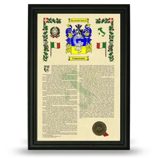 Francescatti Armorial History Framed - Black
