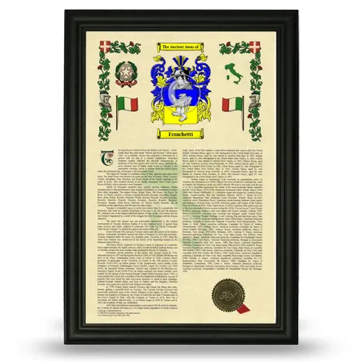 Franchetti Armorial History Framed - Black