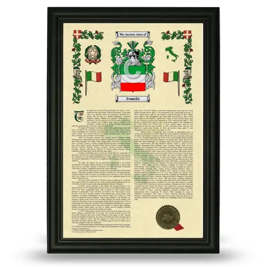 Franchi Armorial History Framed - Black