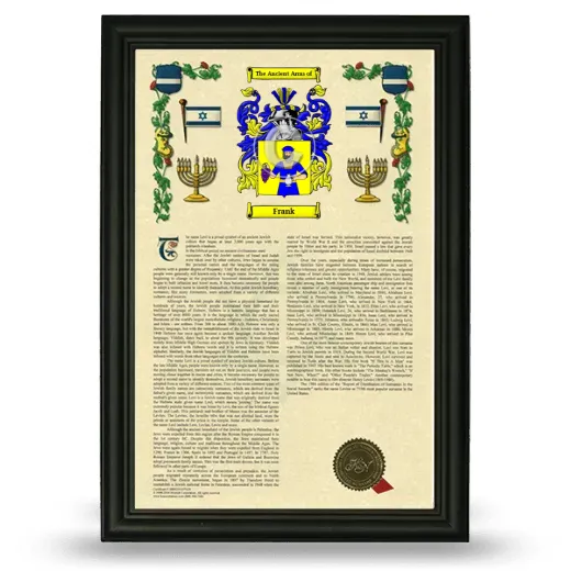 Frank Armorial History Framed - Black
