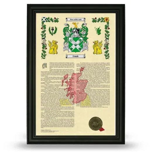Frank Armorial History Framed - Black