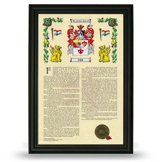 Frick Armorial History Framed - Black