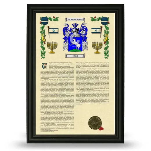 Fried Armorial History Framed - Black