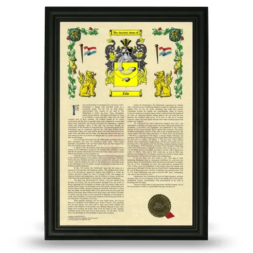 Fris Armorial History Framed - Black