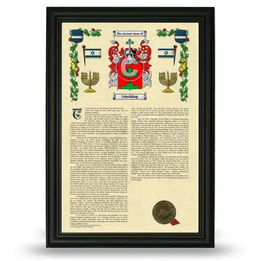 Frischling Armorial History Framed - Black