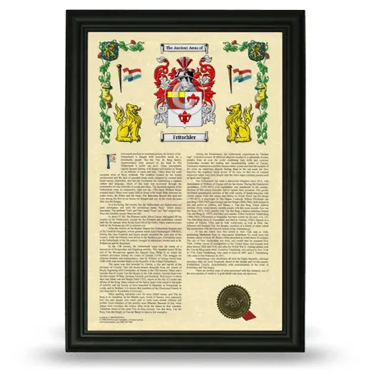 Fritschler Armorial History Framed - Black