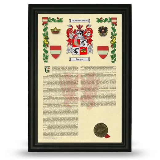 Fuegen Armorial History Framed - Black
