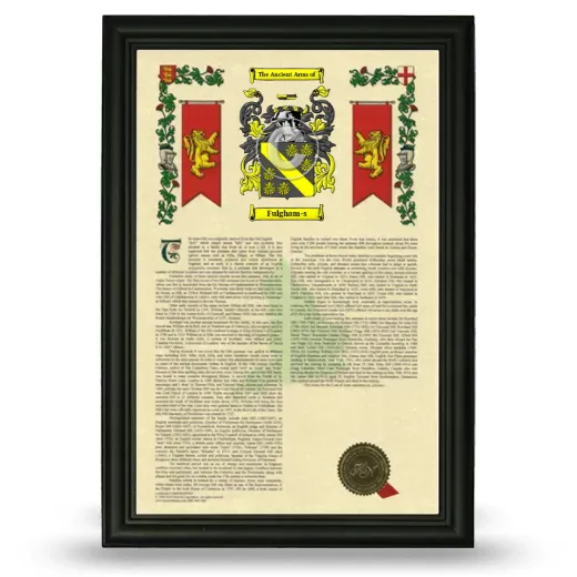 Fulgham-s Armorial History Framed - Black