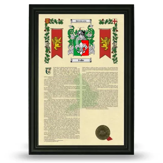 Fulke Armorial History Framed - Black