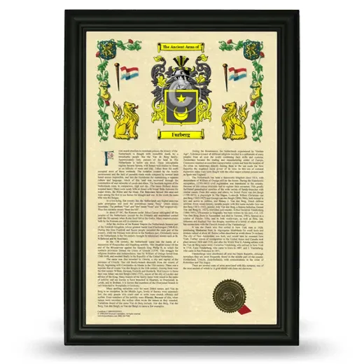 Furberg Armorial History Framed - Black