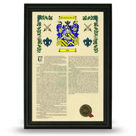 Fye Armorial History Framed - Black