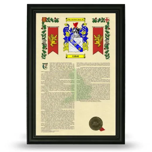 Fyfield Armorial History Framed - Black