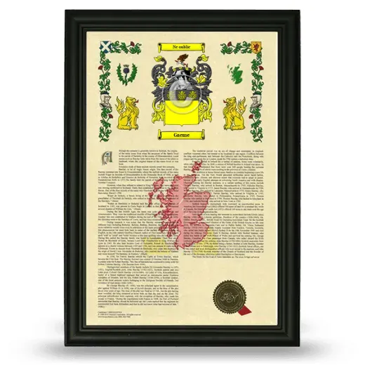 Gaeme Armorial History Framed - Black