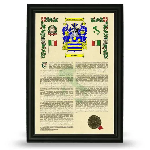 Galtieri Armorial History Framed - Black