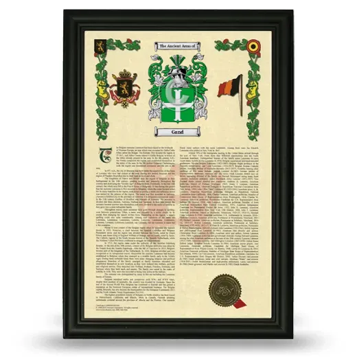 Gand Armorial History Framed - Black