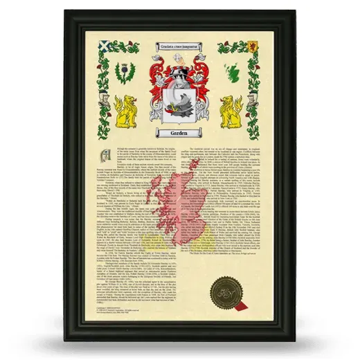 Garden Armorial History Framed - Black