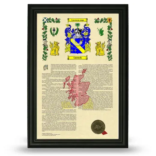 Gareach Armorial History Framed - Black