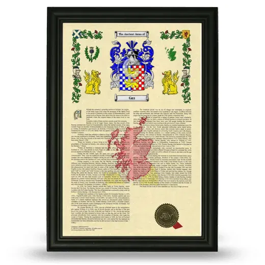 Gas Armorial History Framed - Black