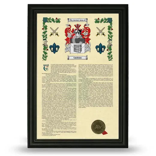 Gasteau Armorial History Framed - Black