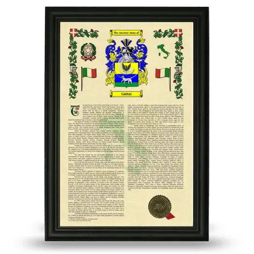 Gattai Armorial History Framed - Black