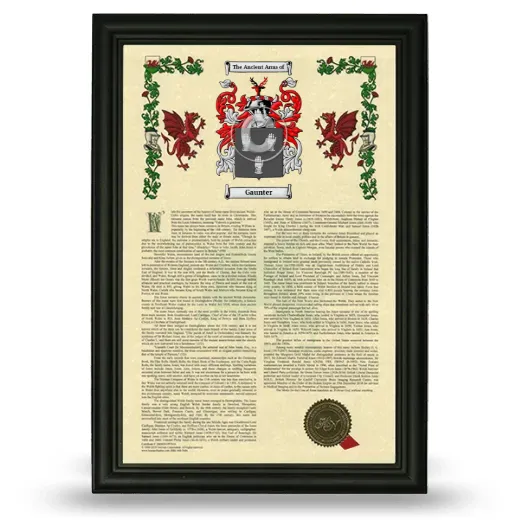 Gaunter Armorial History Framed - Black