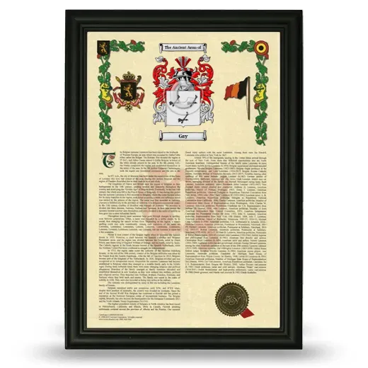 Gay Armorial History Framed - Black