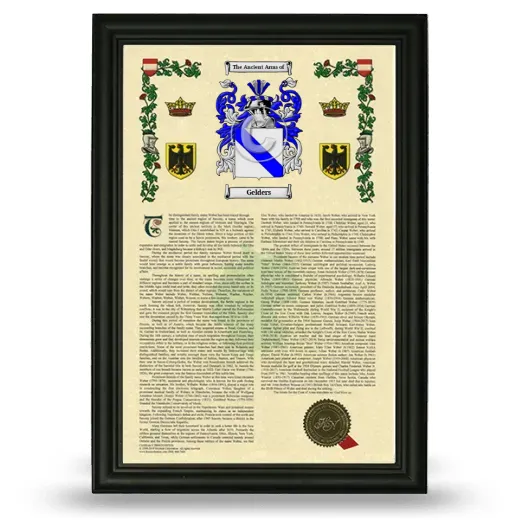 Gelders Armorial History Framed - Black