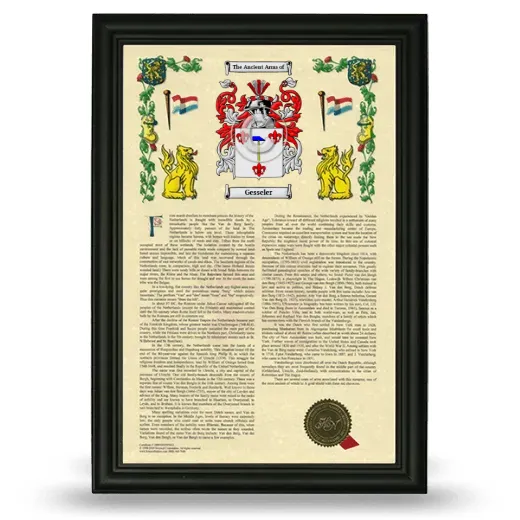 Gesseler Armorial History Framed - Black