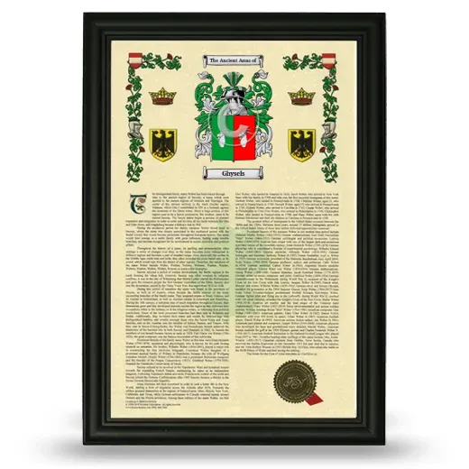 Ghysels Armorial History Framed - Black
