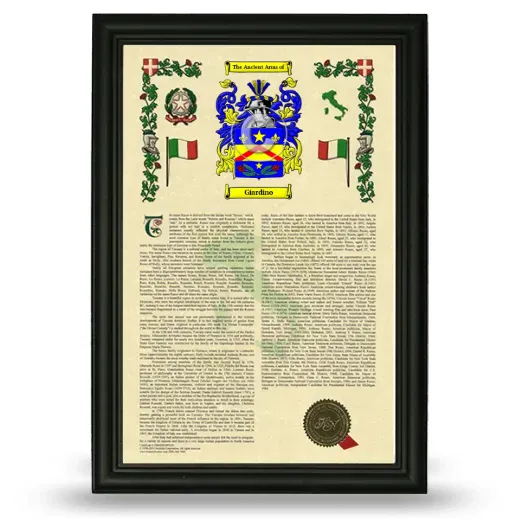 Giardino Armorial History Framed - Black