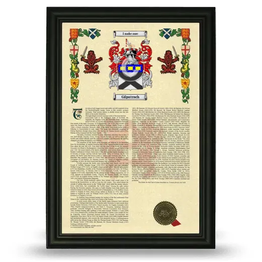 Gilpatrach Armorial History Framed - Black
