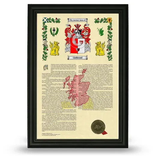 Girdwood Armorial History Framed - Black