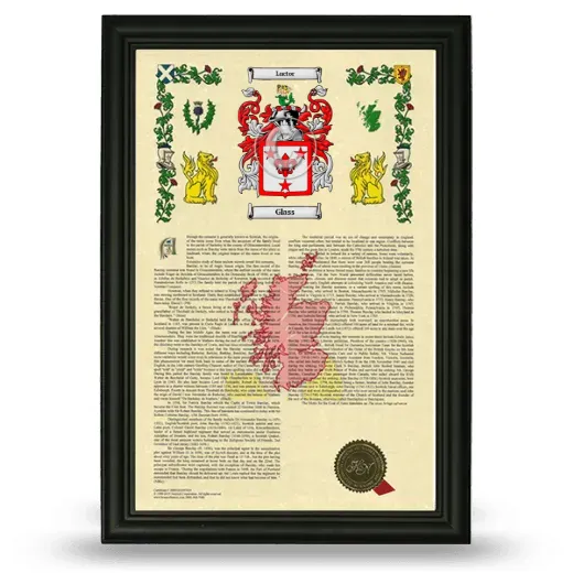 Glass Armorial History Framed - Black