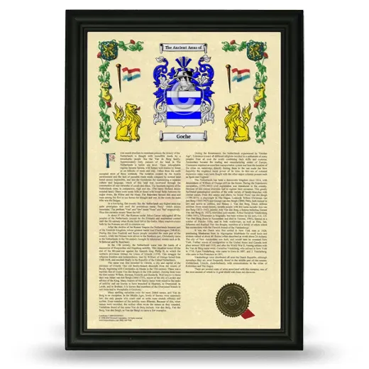 Goche Armorial History Framed - Black