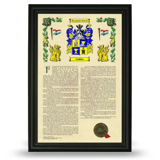 Godden Armorial History Framed - Black
