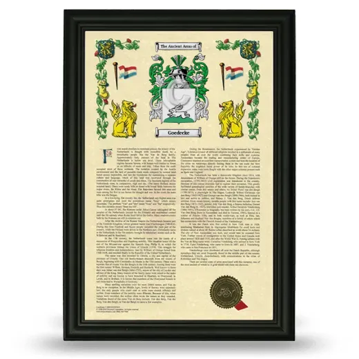 Goedecke Armorial History Framed - Black