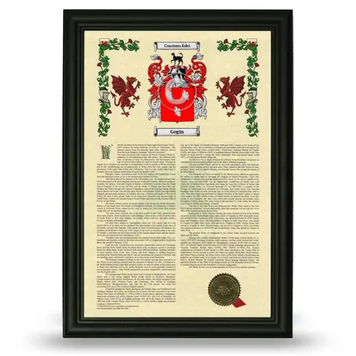 Gogin Armorial History Framed - Black