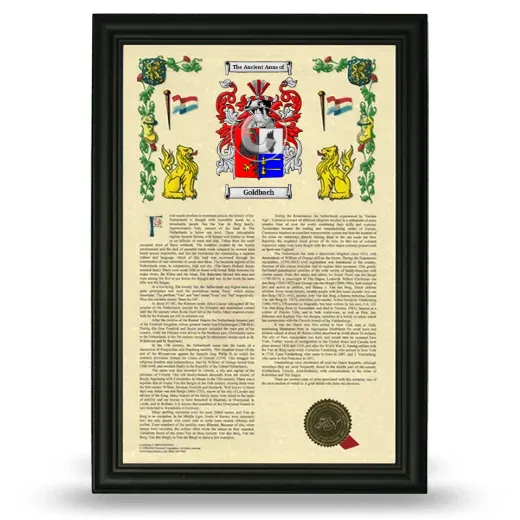 Goldbach Armorial History Framed - Black