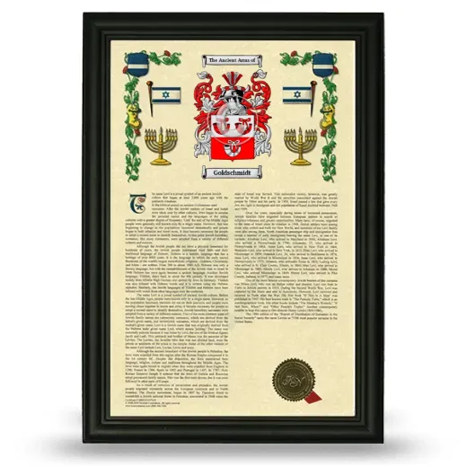 Goldschmidt Armorial History Framed - Black