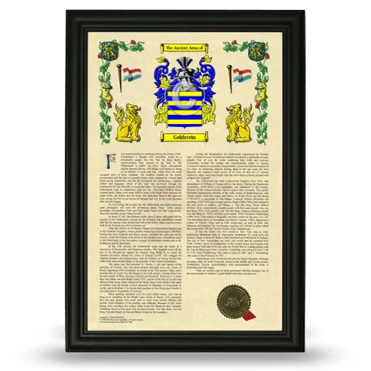 Goldstein Armorial History Framed - Black