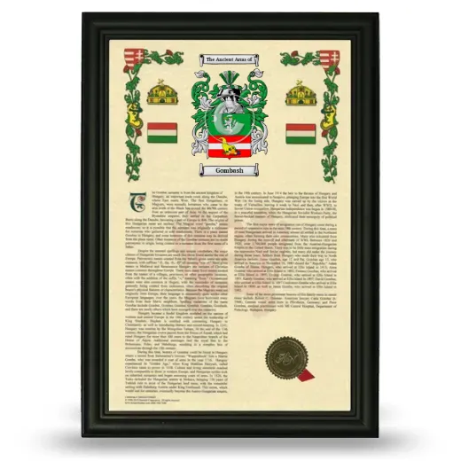 Gombash Armorial History Framed - Black