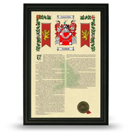 Goodayle Armorial History Framed - Black