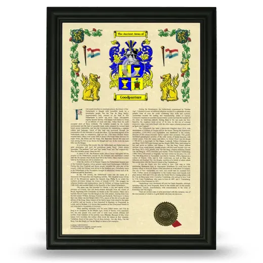 Goodpasture Armorial History Framed - Black