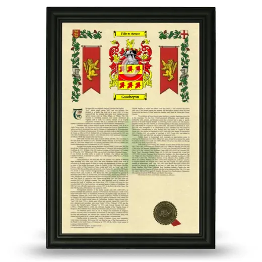 Goodwynn Armorial History Framed - Black