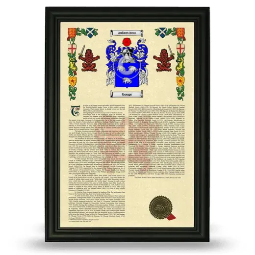 Googe Armorial History Framed - Black