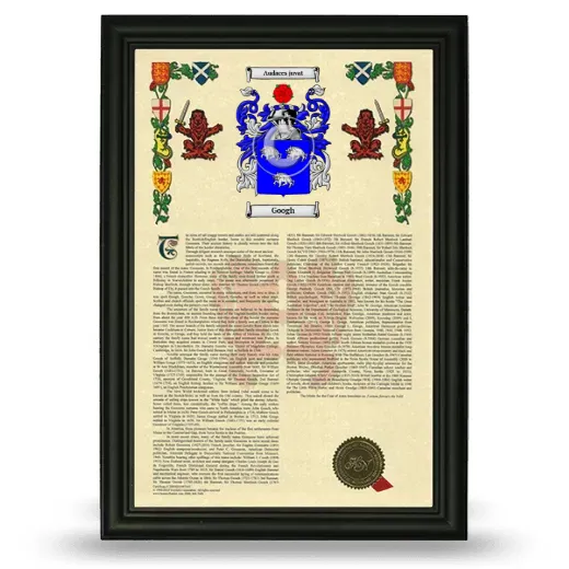 Googh Armorial History Framed - Black