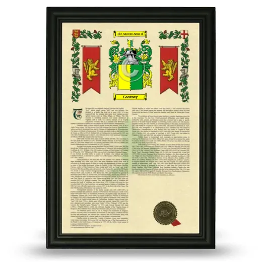 Gooznay Armorial History Framed - Black