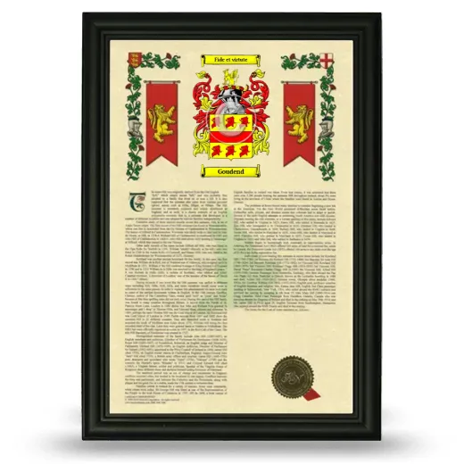 Goudend Armorial History Framed - Black
