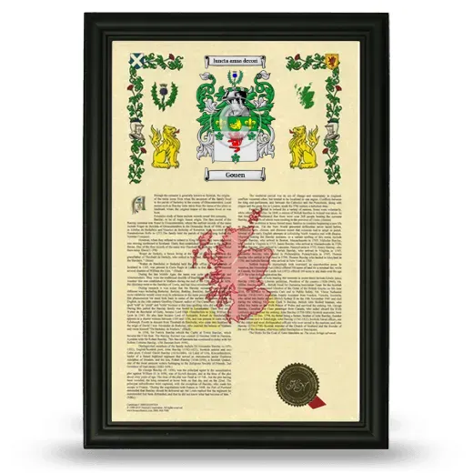 Gouen Armorial History Framed - Black
