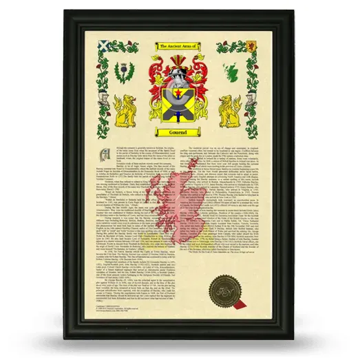 Gouend Armorial History Framed - Black